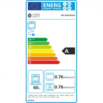 Thermogatz TGS 4320 04.401.094 Κουζίνα Ηλεκτρική 60lt με Εστίες Αερίου 60cm